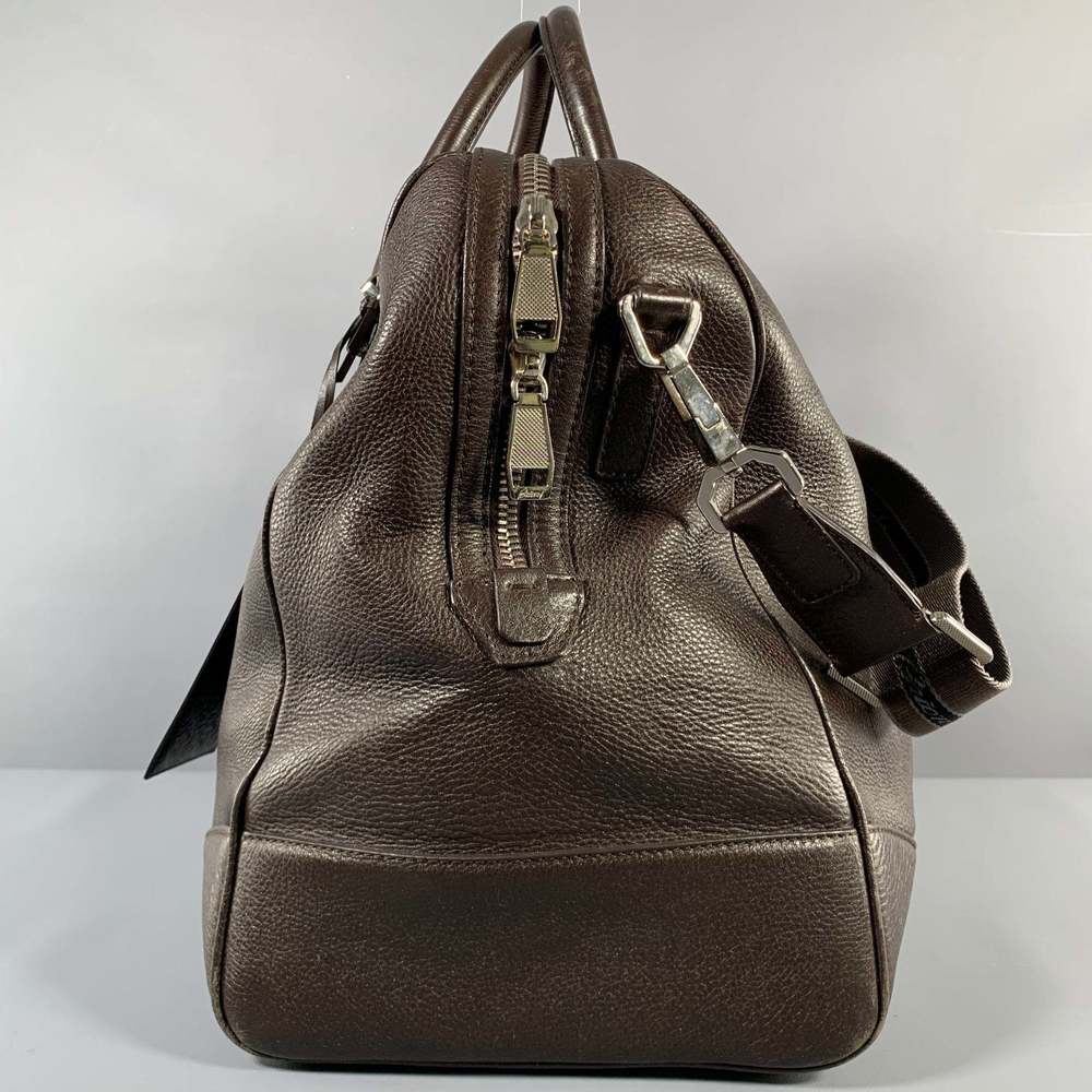 BRIONI Brown Pebble Grain Leather Duffle Bags - Picture 4 of 13